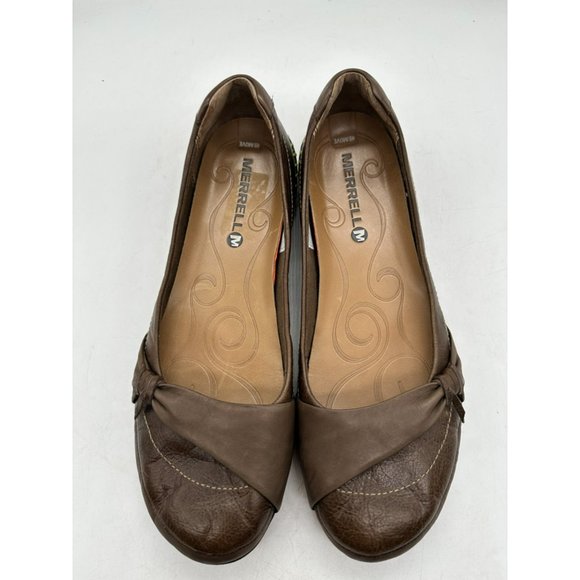 MERRELL Women's Whisper Flush Shoes Espresso Ballet Flats Leather 10 - Picture 4 of 10
